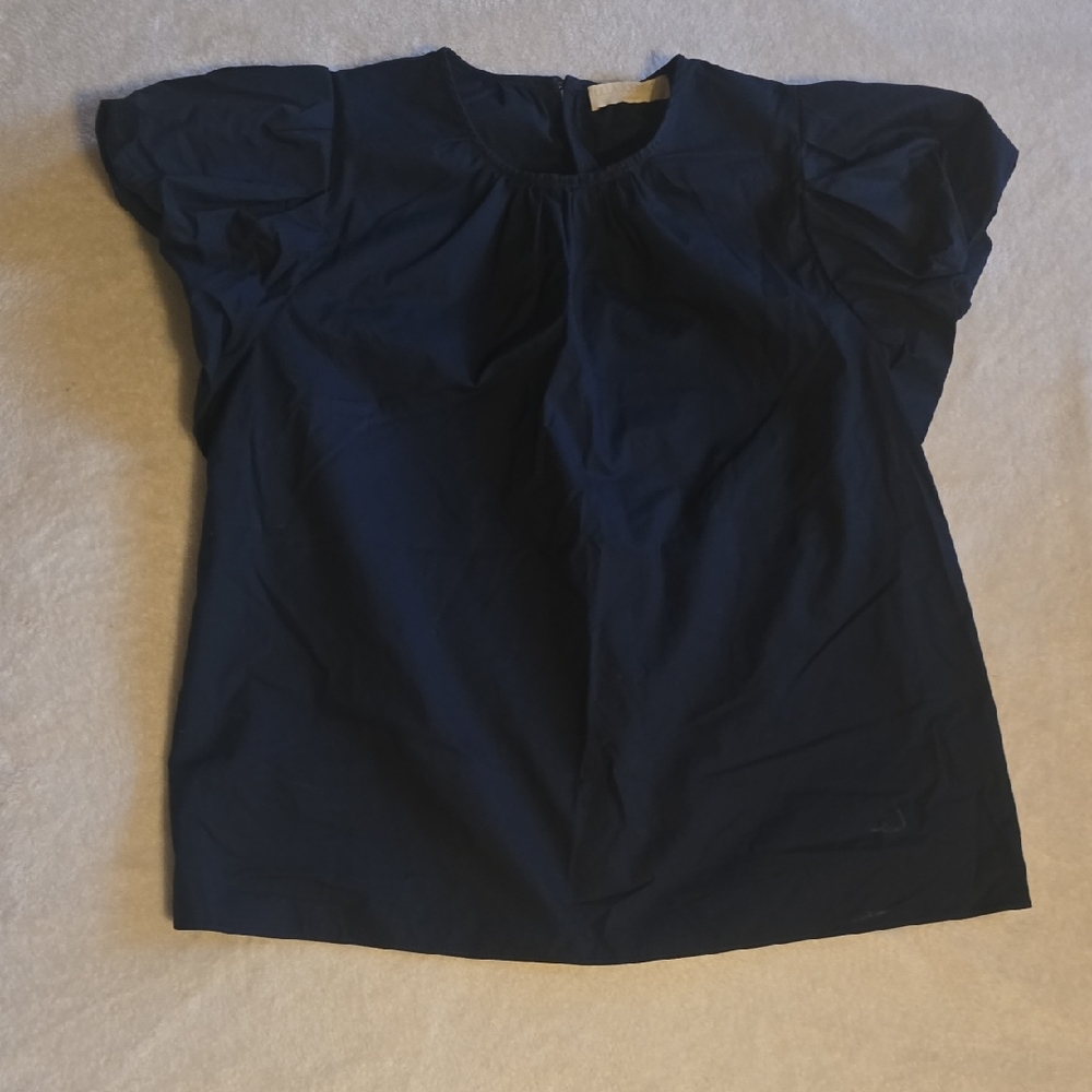 Ulla Johnson Black Cap Sleeve Boxy Blouse